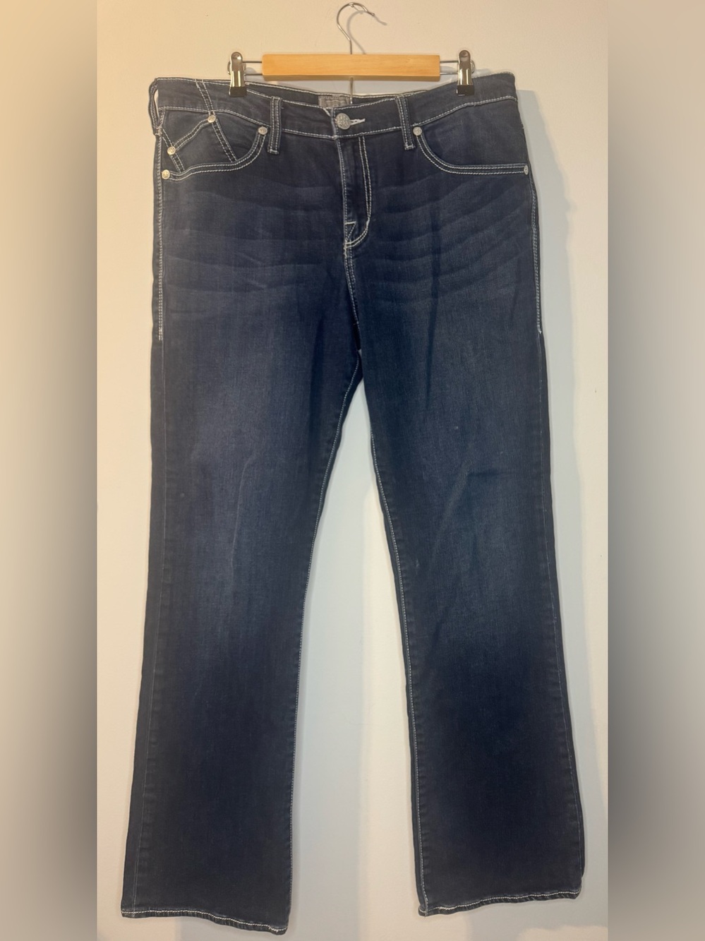 Rock & Republic R&R Dark Wash Jeans Women’s 38x32 Embroidered R Back Pockets Y2K
